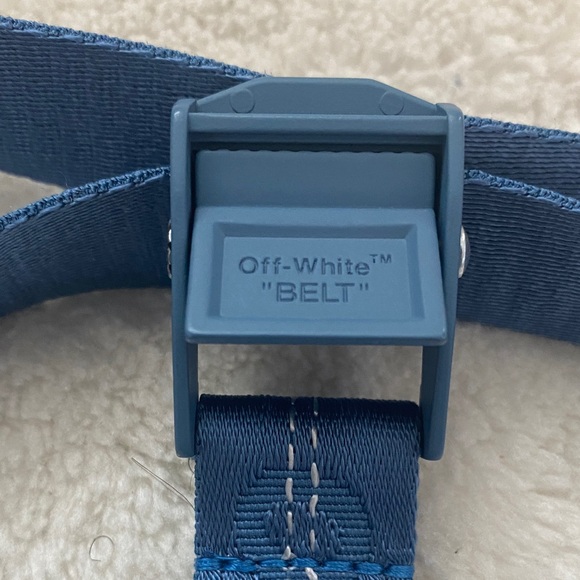 Off White Mini Industrial Blue Belt with Tag